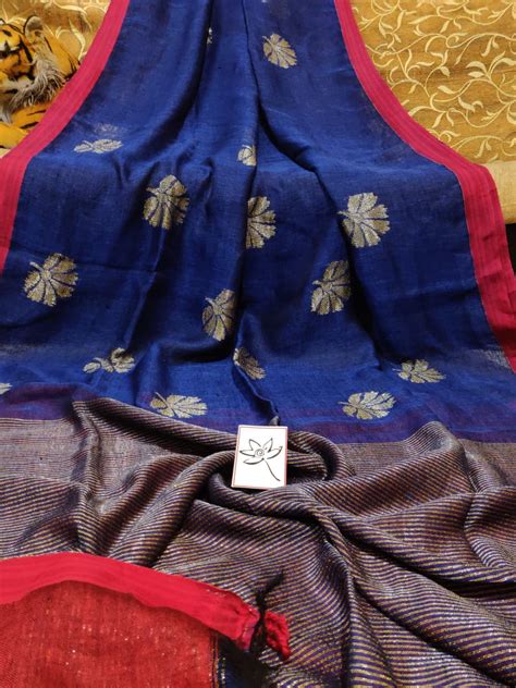 Linen Jamdani Saree – Monamaar