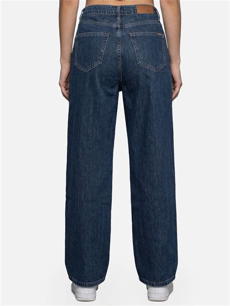 Buy Women Dark Blue High-Rise Wide Leg Jeans | Kraus Jeans