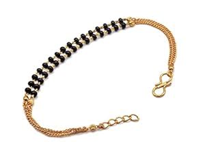 Buy JHB Gold plated Brass Beads Hand Mangalsutra Bracelet for Women at ...