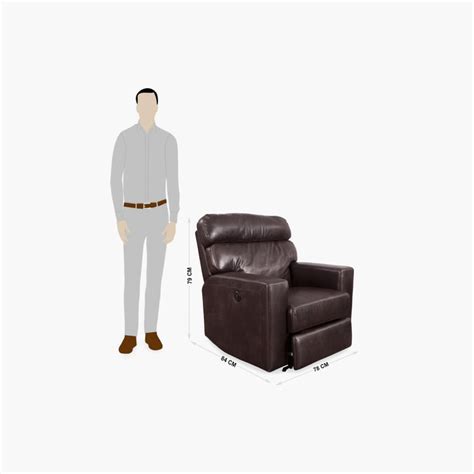 Buy Montoya Faux Leather Electric Recliner-1 Seater Dark Brown from ...