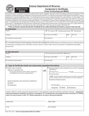 AZ DoR 5005_DSA - Fill and Sign Printable Template Online