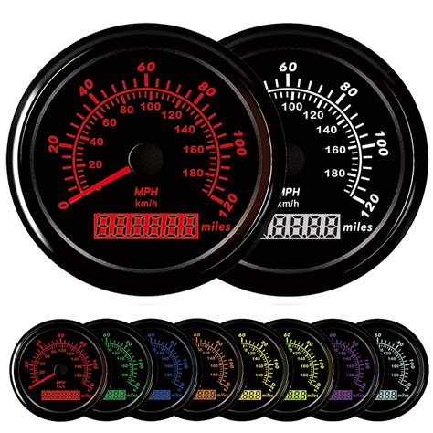 KGOB Retroiluminación de 3346in 7 colores velocímetro GPS universal ...