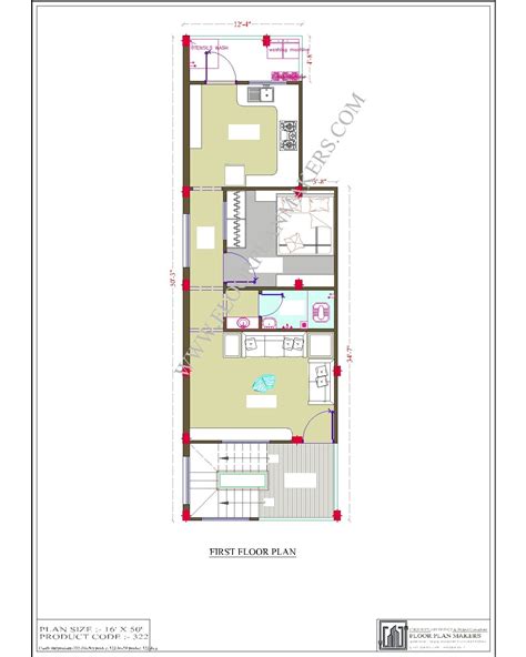 16×50 First Floor Plan – Floor Plan Maker's