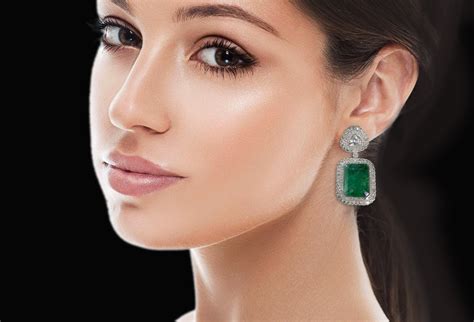 18k Gold and Diamond Polki Open setting Earring Pair with emerald-grad ...
