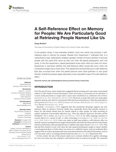 Image result for Self-Reference Effect Memory