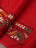 Shop the Red Embroidered Kantha Cotton Blouse Piece Fabric - 1 Mtr