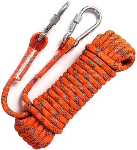 GINEE Outdoor 10mm Static Orange Rock Climbing Rope 35FT,Magnet Fishing ...