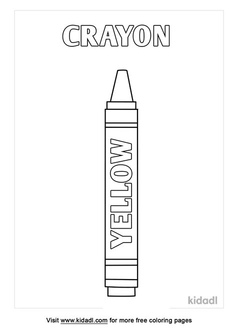 Yellow Crayon Coloring Page