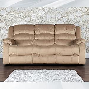 HomeTown Bradford Three Seater Fabric Recliner (Camel) : Amazon.in ...