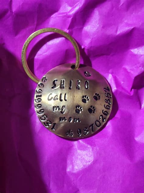 Streetsoul Pet ID Personalized Copper Hand Stamped Tag for Pet Dog, Cat ...