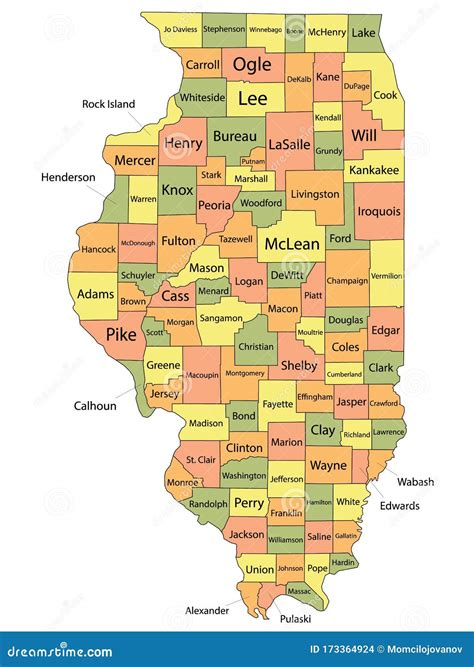 Illinois County Map Printable