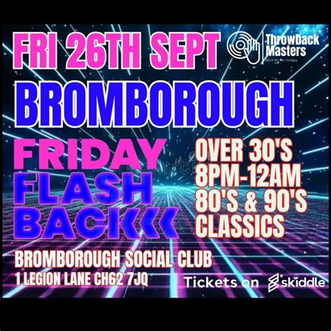 Throwback Masters Bromborough Over 30s Night 80s & 90s Tunes, The ...