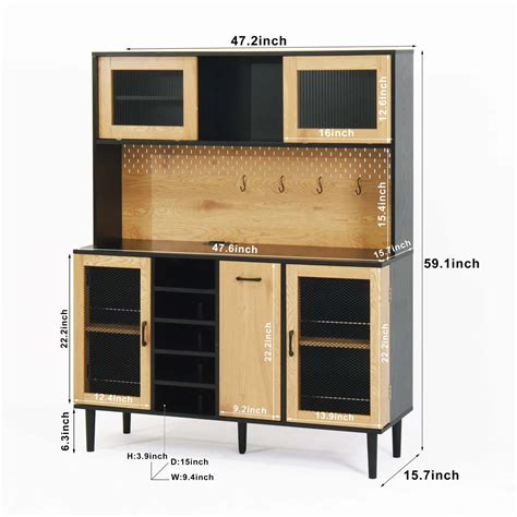 Microwave Stands: Sideboard Buffet Cabinet with Built-in Power Outlet ...