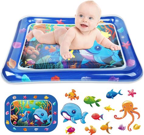 Amazon.com : PandaEar 2 Pack Tummy Time Water Mats for Baby, Inflatable ...