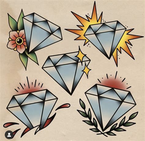 Old School Diamond Tattoo Design