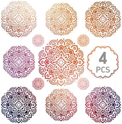KESOTE 4 Pack Mandala Stencils Templates - 4 Sizes Dot Painting ...