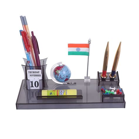 ACMART Wooden Pen Holder With National Flag for Office Table, Desk ...