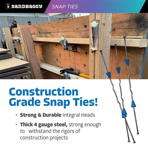 9" x 4 ¾" Short End Snap Ties For Concrete Forms - 1" Cone – Sandbaggy