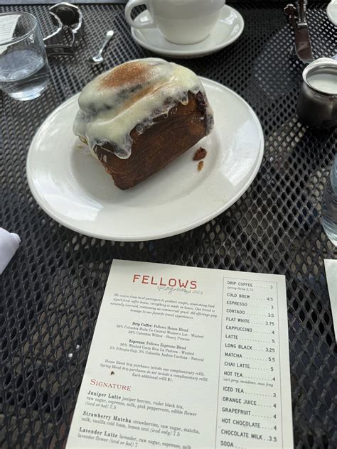 Carta de Fellows Cafe, Roswell