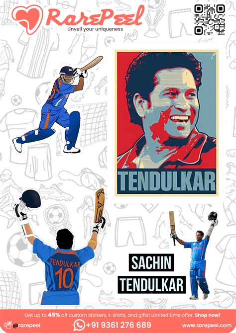 Master Blaster: Sachin Tendulkar Mini Cricket Player Sticker Sheet | R ...