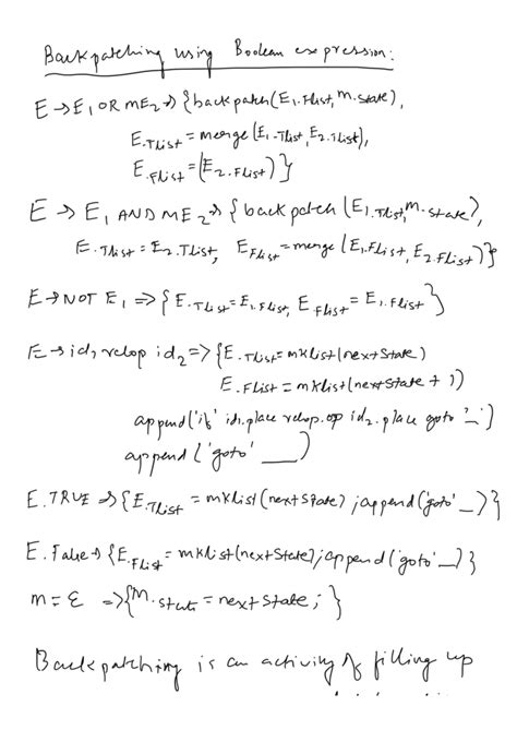 Back patching using Boolean expression: - Compiler Design - Studocu