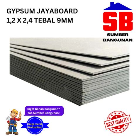 Promo GYPSUM JAYABOARD 9MM PAPAN GIPSUM 1,22X2,44 JAYA 9 MM BOARD ...