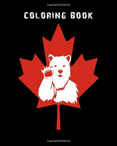 Coloring Book: canada grizzly bear waving maple leaf gift - 150 pages ...