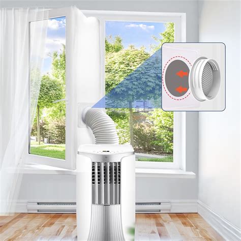 300CM (118") Portable AC Window Vent Kit with 2 Zipper Doors, Universal ...
