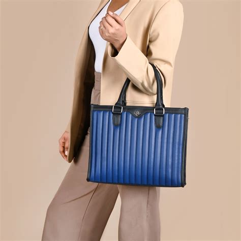Vegan Leather Book Tote Midnight Blue Online - Premium Tote Bag | Nestasia