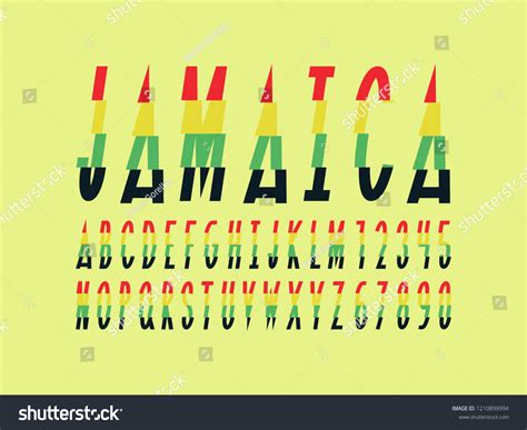 Jamaica Font Vector Alphabet Letters Numbers Stock Vector (Royalty Free ...