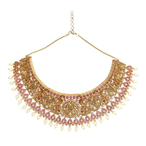 Yellow Gold Plated Faux Pearls Adorned Brass Jewellery Set – VOYLLA