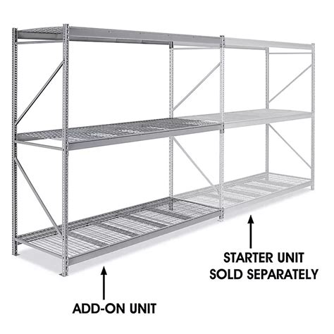 Add-On Unit for Bulk Storage Rack - Wire Decking, 96 x 36 x 96" H-4402 ...