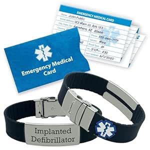 Pre-engraved "Implanted Defibrillator" Medical Alert Identification ...