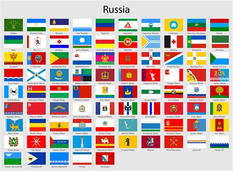 Set Flags of the regions of Russia, All Russians province flag 21830443 ...