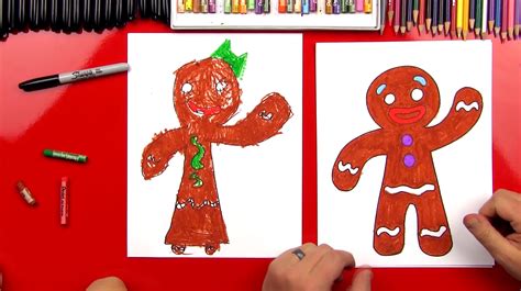 How To Draw A Gingerbread Man (or Woman) - Art For Kids Hub — Free ...
