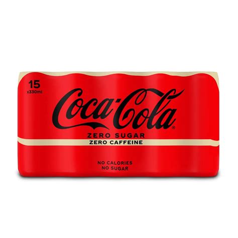 Coca-Cola - Zero Caffeine Free Coke Soft drink Sleekcan 15 X 330 ml ...