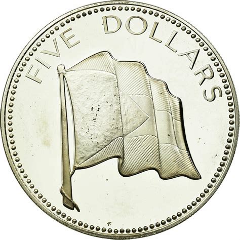 Five Dollars 1975 (Silver proof), Coin from Bahamas - Online Coin Club