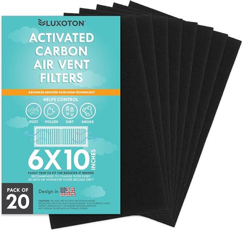 Amazon.com: Activated Carbon Air Vent Filters for Home - 20 Pieces 6" x ...