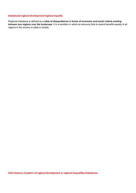 Imbalanced regional development - Imbalanced regional development ...