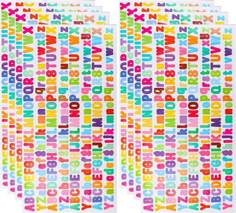 6 Sheets Letter Stickers Alphabet Stickers Letters Stickers Vinyl ...