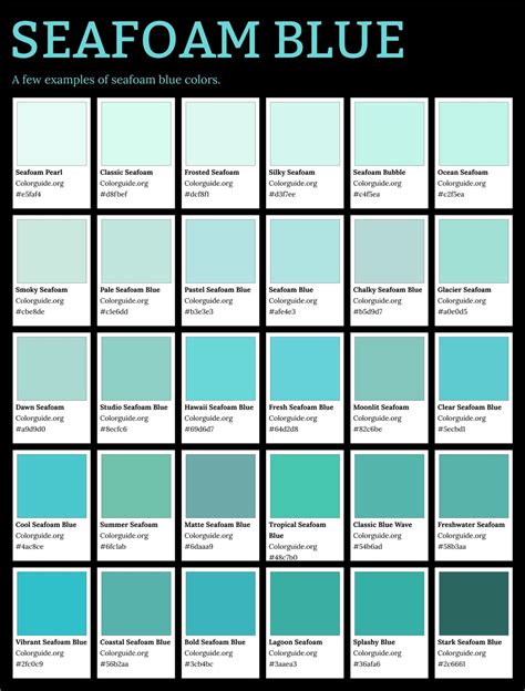 40 Types of Seafoam Blue - Colorguide.org