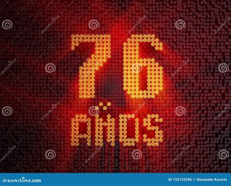 Inscription in Spanish. Golden Number 76 Years Stock Illustration ...