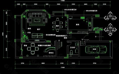 一套CAD家庭室内装修设计施工图纸图片下载_红动中国