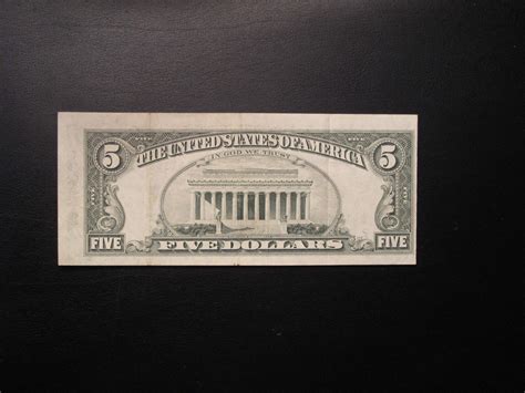 US $5 Dollar Bill S:1985 Error Misaligned back downshift Misprint ...