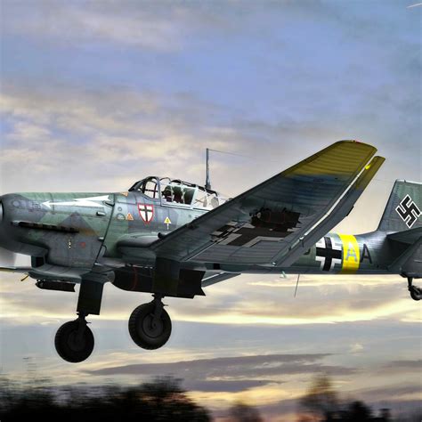 Download wallpaper Bomber, Luftwaffe, Dive bomber, Ju-87D, Junkers Ju ...