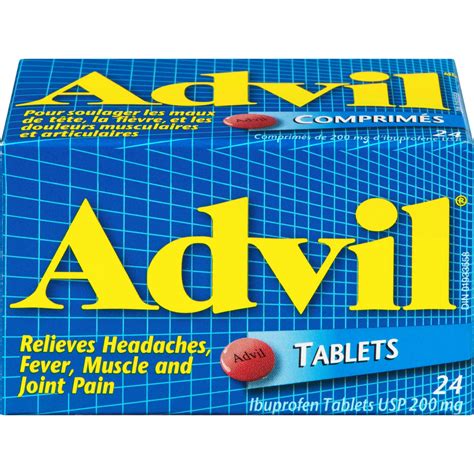 Advil Regular Strength Ibuprofen Tablets 200 mg for Headaches and Pain ...