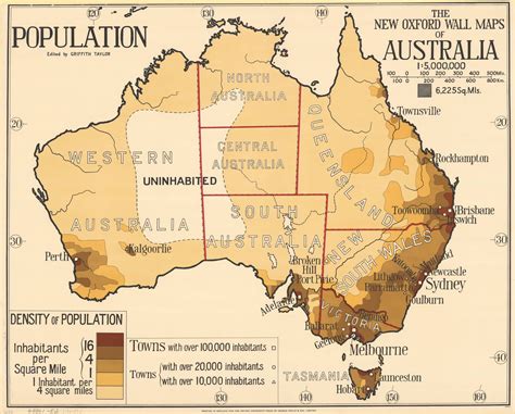 1920s Population Density Map of Australia | Australia map, Old maps ...