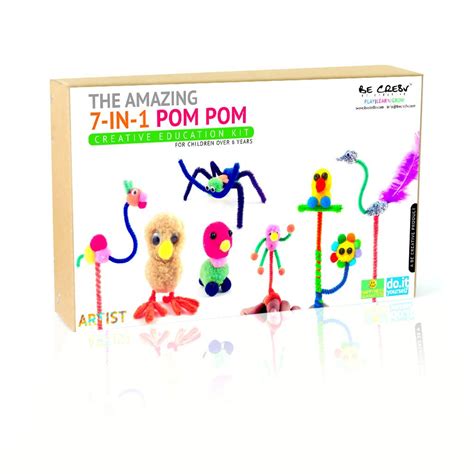 Buy Be Cre8v 7-in-1 Pom Characters DIY Art Kit Online at Low Prices in ...