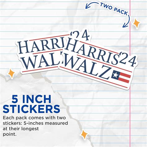 Bliss Monkey Co. 2 Pack) Harris Walz 2024 Election Stickers - Kamala ...