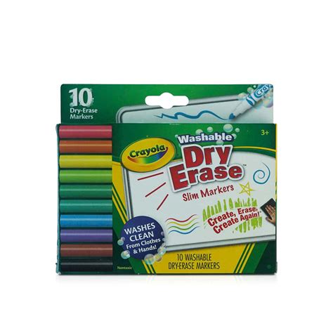 Crayola Dry Erase Wash Markers Slim x 10 - Spinneys UAE